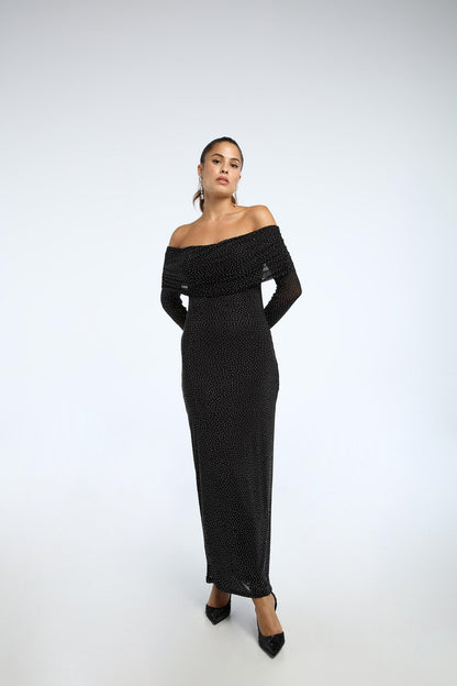 NY Cold Shoulder Maxi-Dress