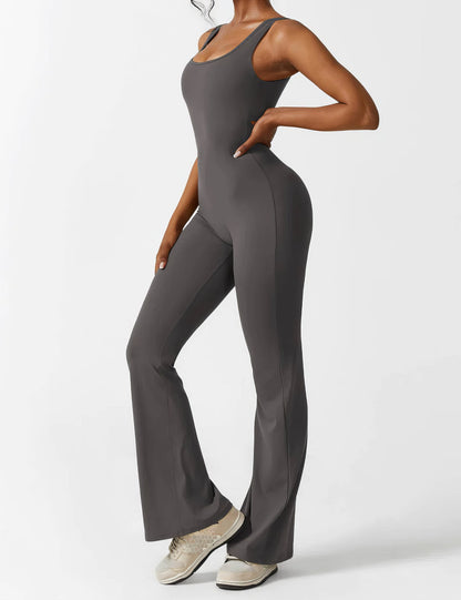 DEMI | V-BACK FLARED JUMPSUIT