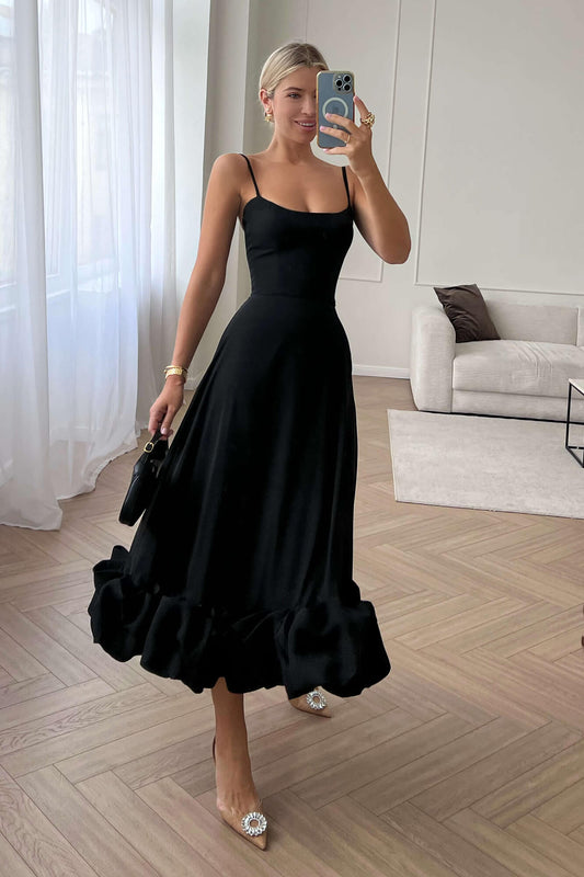 Flounce Bustier - Midi Dress